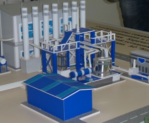 Макет строящегося бензинового завода
