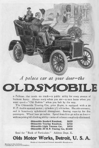 Рекламная афиша первых американских автомобилей
