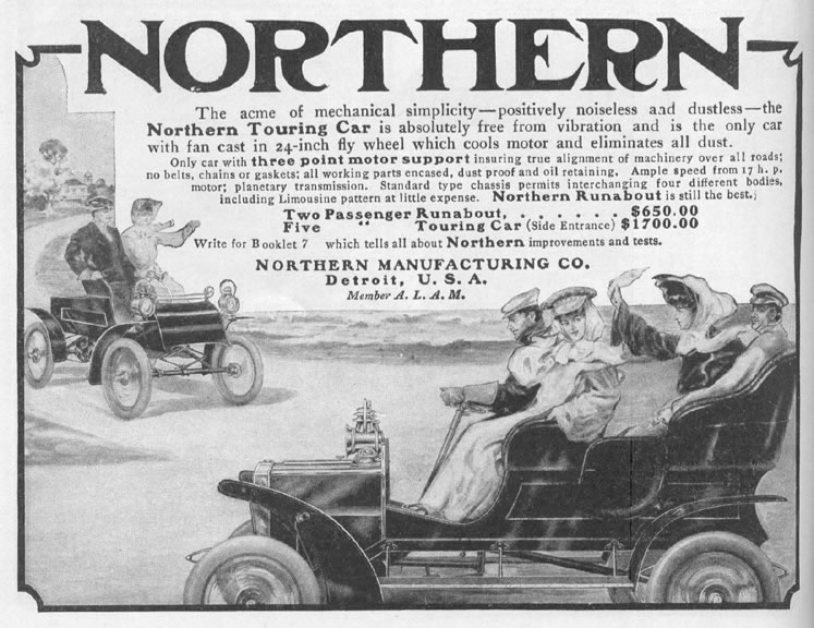 Рекламная афиша первых американских автомобилей