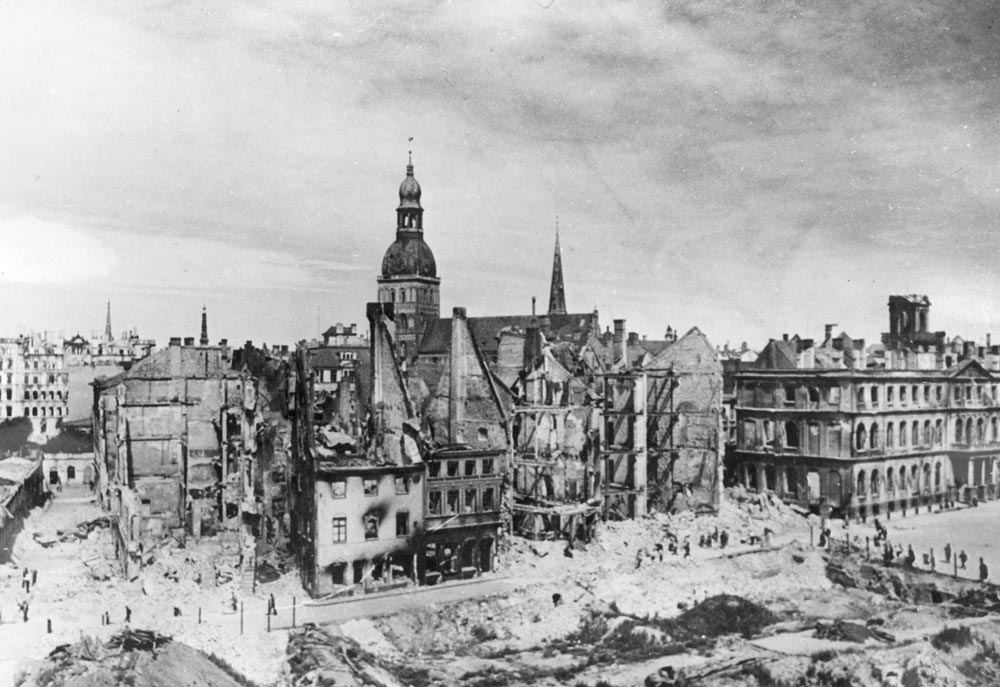 Разрушения в Риге 1941