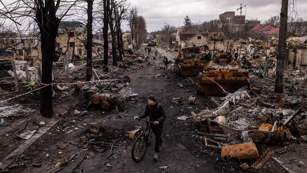 Город Буча в Украине. Фото: Chris McGrath/Getty Images 